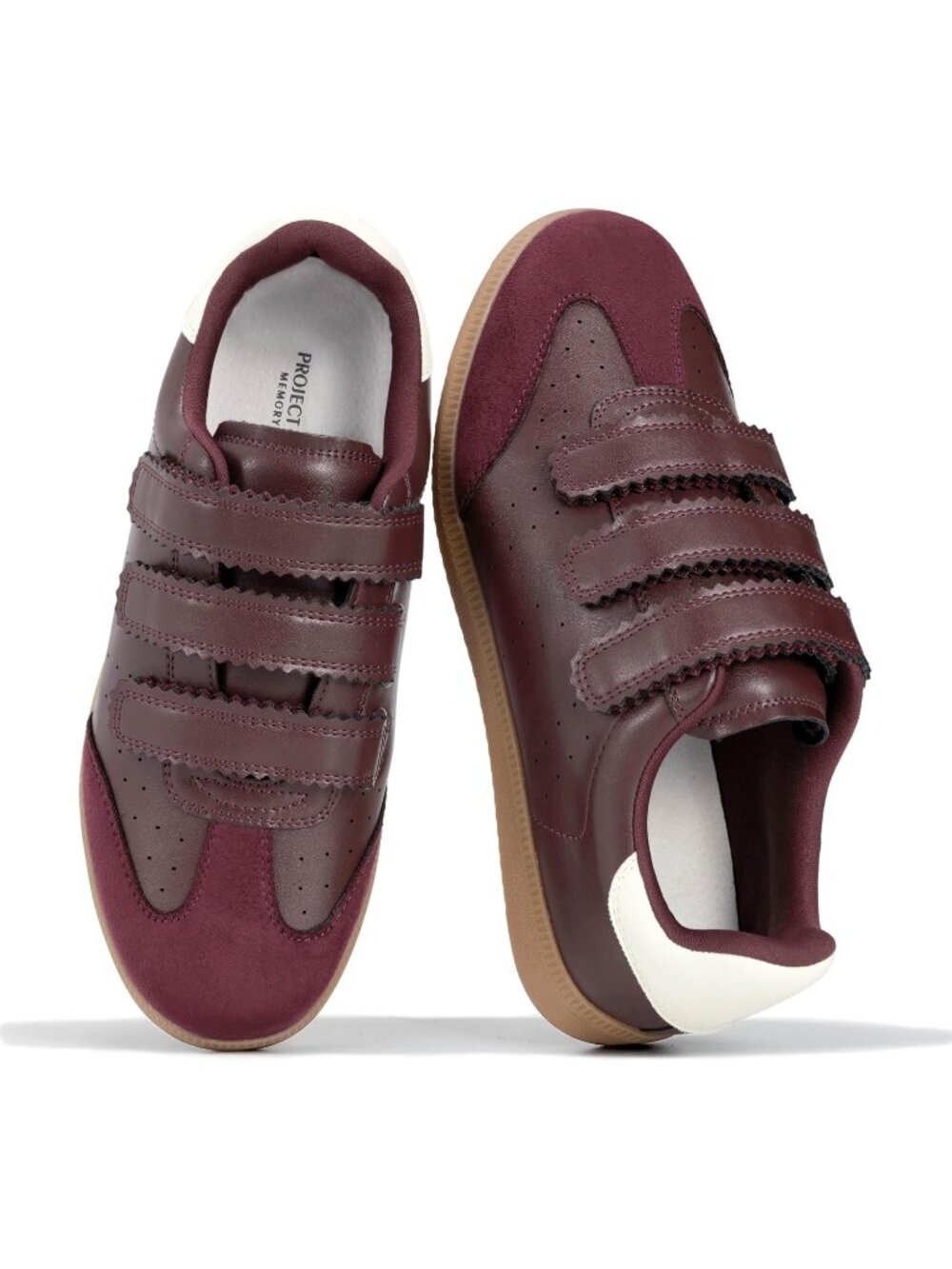 Project Cloud Women's Burgundy Closed Toe Memory Foam Insole Fashion Sneakers